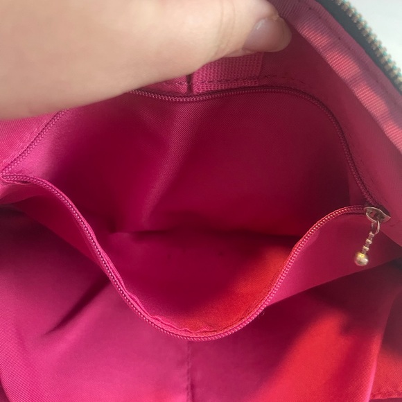 Baggallini Nylon Crossbody Handbag Purse Lock Top Zip Aqua and Pink - Picture 14 of 14